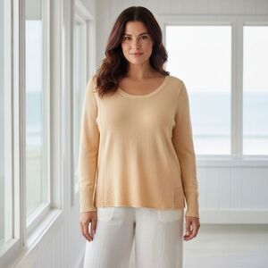 Eileen Fisher 100% Linen Knit Sweater - Minimalist Coastal Grandma Classic - M